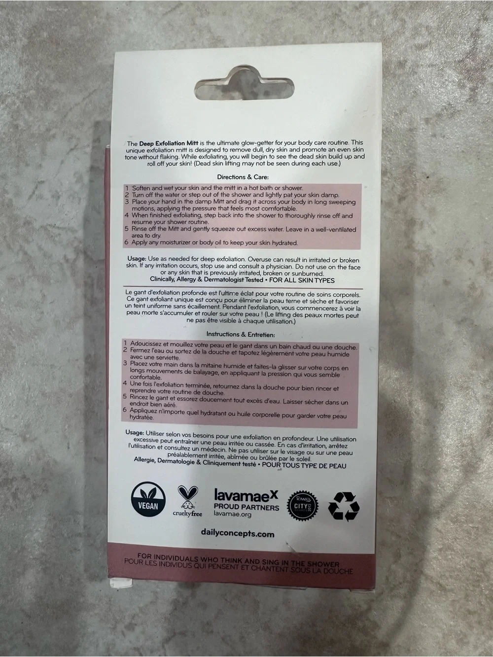 Daily Concepts Deep Exfoliation Mitt - Mauve